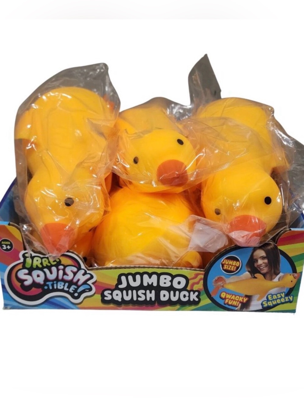 RARE 🆕️ JUMBO Squishy Duck Laffy Quacks HTF Squeeze Extra Large Stress Toy JA-RU